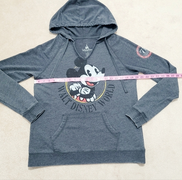 Disney Parks Acid Wash Mickey Mouse Walt Disney World Hoodie Sweatshirt Size L - Picture 6 of 8